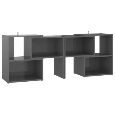 vidaXL TV omarica visok sijaj siva 104x30x52 cm iverna plošča