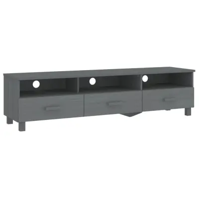 vidaXL TV omarica HAMAR temno siva 158x40x40 cm trdna borovina