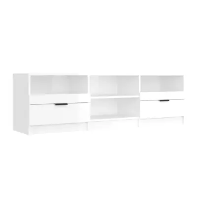 vidaXL TV omarica visok sijaj bela 150x33,5x45 cm konstruiran les