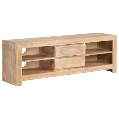 vidaXL TV omarica trden akacijev les 120x30x40 cm svetlo rjava