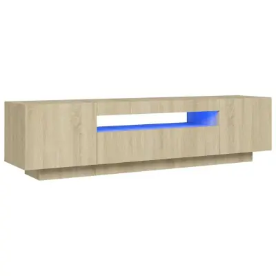 vidaXL TV omarica z LED lučkami sonoma hrast 160x35x40 cm