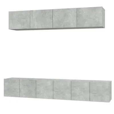 vidaXL Komplet TV omaric 5-delni betonsko siv inženirski les