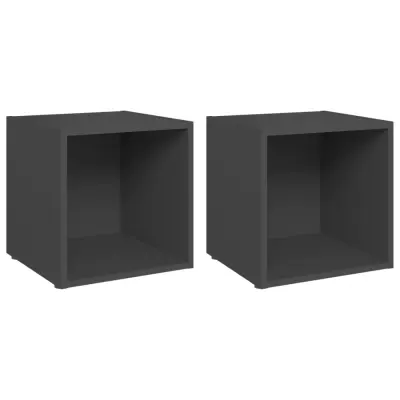 vidaXL TV omarice 2 kosa sive 37x35x37 cm iverna plošča