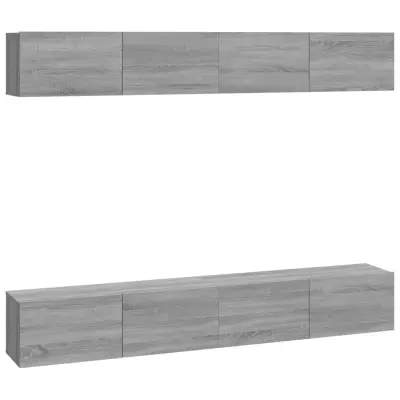 vidaXL Stenske TV omarice 4 kosi siva sonoma 100x30x30 cm