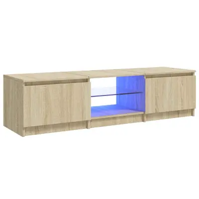 vidaXL TV omarica z LED lučkami sonoma hrast 140x40x35,5 cm