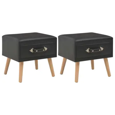 vidaXL Nočne omarice 2 kosa umetno usnje 40x35x40 cm črne