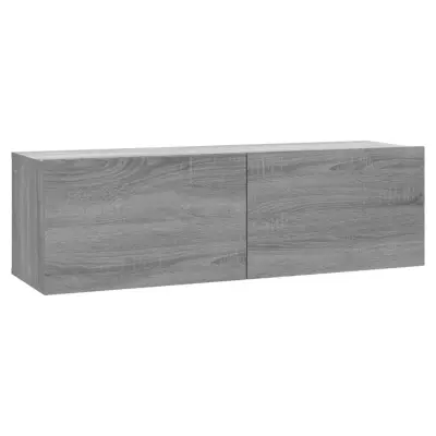 vidaXL Stenska TV omarica siva sonoma 100x30x30 cm konstruiran les