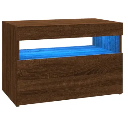 vidaXL TV omarica z LED lučkami rjavi hrast 60x35x40 cm