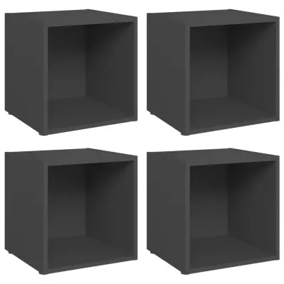 vidaXL TV omarice 4 kosi sive 37x35x37 cm iverna plošča