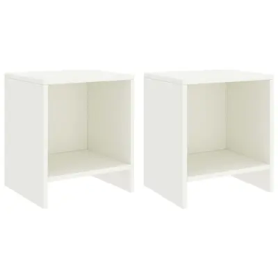 vidaXL Nočne omarice 2 kosa bele 35x30x40 cm trdna borovina