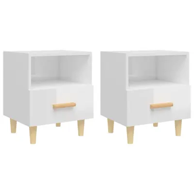 vidaXL Nočne omarice 2 kosa visok sijaj bele 40x35x47 cm