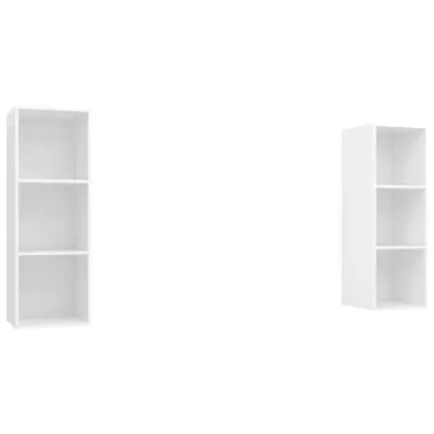 vidaXL Stenska TV omarica 2 kosa bele barve iverna plošča