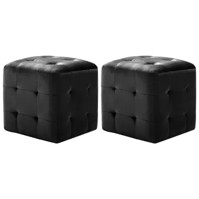 vidaXL Nočne omarice 2 kosa črne 30x30x30 cm žametno blago