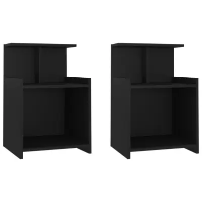 vidaXL Nočna omarica 2 kosa črna 40x35x60 cm iverna plošča