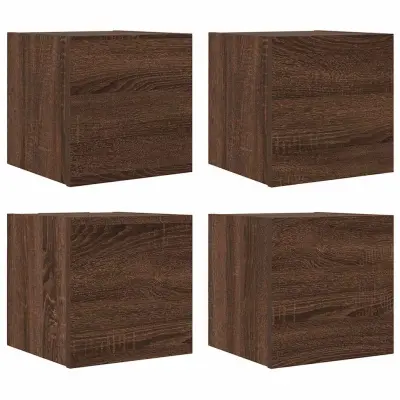 vidaXL Stenska TV omarica 4 kosi rjavi hrast 30,5x30x30 cm