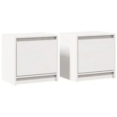 vidaXL Nočna omarica 2 kosa bela 40x30,5x40 cm trdna borovina
