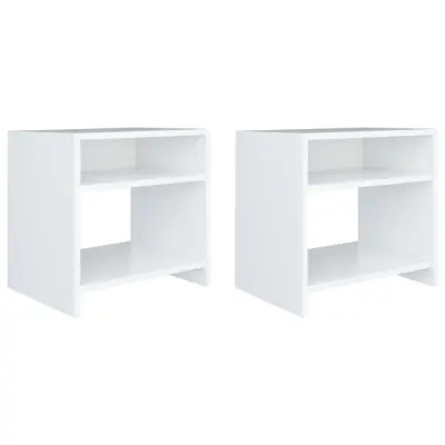 vidaXL Nočne omarice 2 kosa bele 40x30x40 cm iverna plošča