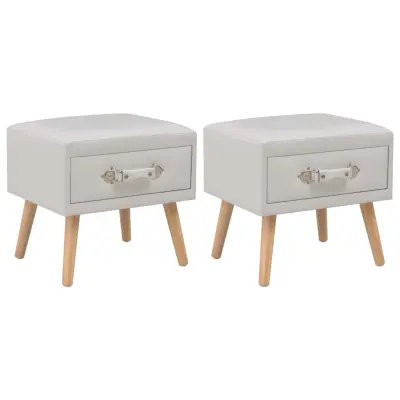 vidaXL Nočne omarice 2 kosa umetno usnje 40x35x40 cm bele