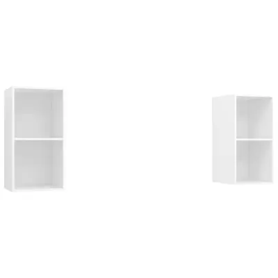 vidaXL Stenska TV omarica 2 kosa bele barve iverna plošča