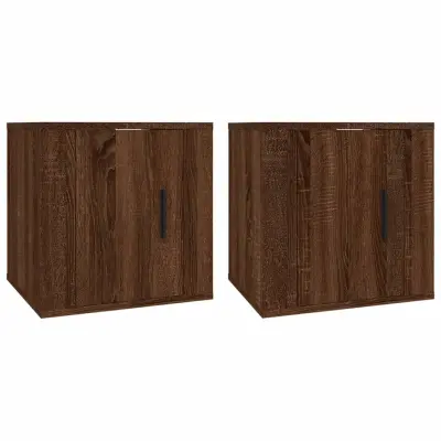 vidaXL Stenska TV omarica 2 kosa rjav hrast 40x34,5x40 cm