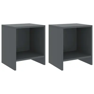 vidaXL Nočne omarice 2 kosa temno sive 35x30x40 cm trdna borovina