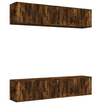 vidaXL Komplet TV omaric 6-delni dimljen hrast inženirski les