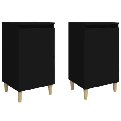 vidaXL Nočna omarica 2 kosa črna 40x35x70 cm inženirski les