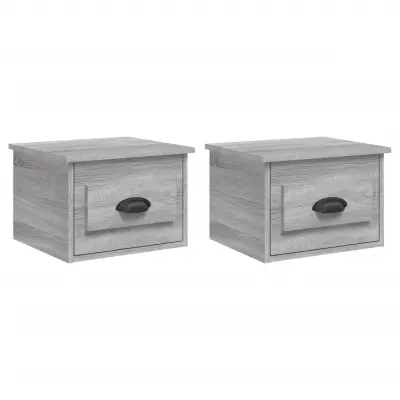 vidaXL Stenska nočna omarica 2 kosa siva sonoma 41,5x36x28 cm
