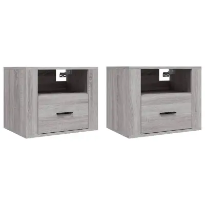 vidaXL Stenska nočna omarica 2 kosa siva sonoma 50x36x40 cm