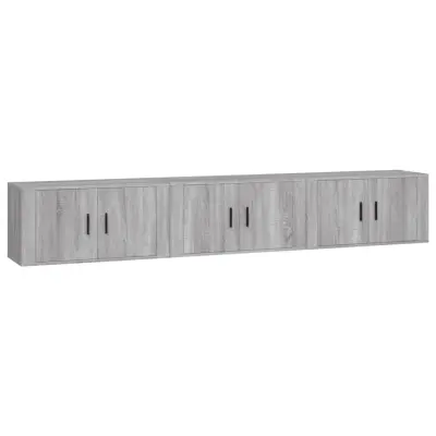 vidaXL Stenska TV omarica 3 kosi siva sonoma 80x34,5x40 cm
