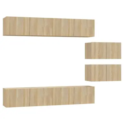 vidaXL Komplet TV omaric 6-delni sonoma hrast inženirski les