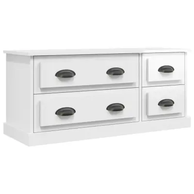 vidaXL TV omarica visok sijaj bela 100x35,5x45 cm inženirski les