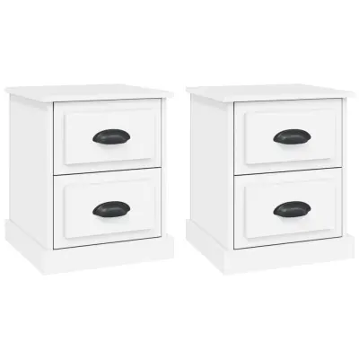 vidaXL Nočna omarica 2 kosa bela 39x39x47,5 cm inženirski les