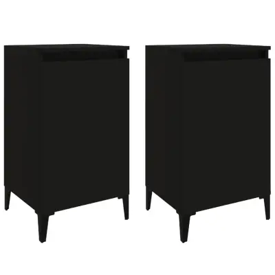 vidaXL Nočna omarica 2 kosa črna 40x35x70 cm inženirski les
