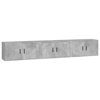 vidaXL Stenska TV omarica 3 kosi betonsko siva 80x34,5x40 cm