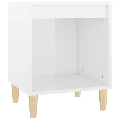 vidaXL Nočna omarica visok sijaj bela 40x35x50 cm inženirski les
