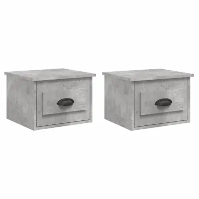 vidaXL Stenska nočna omarica 2 kosa betonsko siva 41,5x36x28 cm
