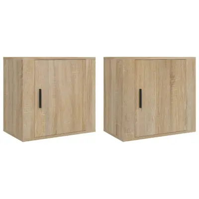vidaXL Stenska nočna omarica 2 kosa sonoma hrast 50x30x47 cm