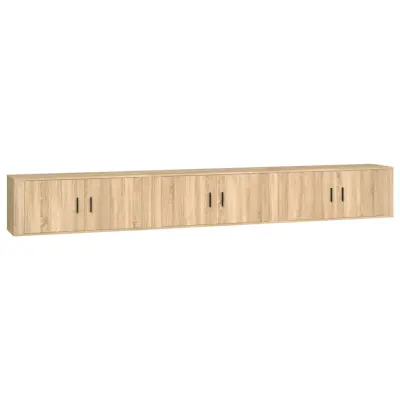 vidaXL Stenska TV omarica 3 kosi sonoma hrast 100x34,5x40 cm