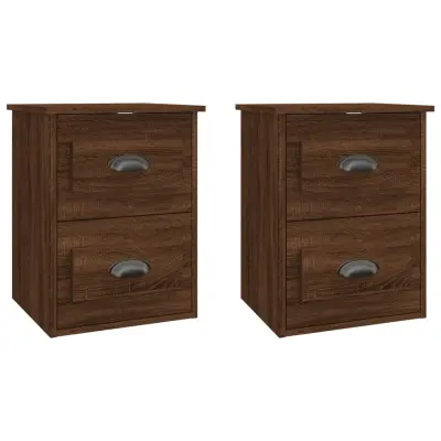 vidaXL Stenske nočne omarice 2 kosa rjavi hrast 41,5x36x53 cm