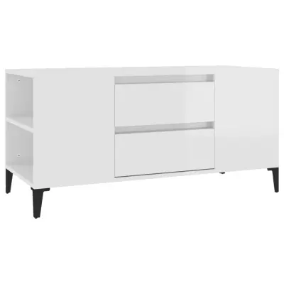 vidaXL TV omarica visok sijaj bela 102x44,5x50 cm inženirski les