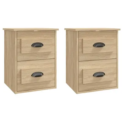 vidaXL Stenska nočna omarica 2 kosa sonoma hrast 41,5x36x53 cm
