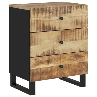vidaXL Nočna omarica 50x33x62 cm trden mangov les in inženirski les