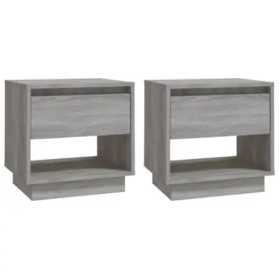 vidaXL Nočna omarica 2 kosa siva sonoma 45x34x44 cm iverna plošča