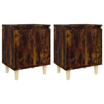 vidaXL Nočna omarica z nogami 2 kosa dimljeni hrast 40x30x50 cm