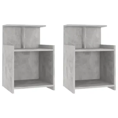 vidaXL Nočna omarica 2 kosa betonsko siva 40x35x60 cm iverna plošča