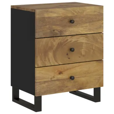 vidaXL Nočna omarica 50x33x62 cm trden mangov les in inženirski les