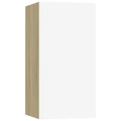 vidaXL TV omarica bela in sonoma hrast 30,5x30x60 cm inženirski les