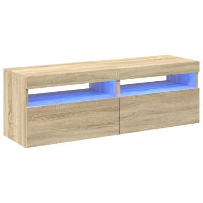 vidaXL TV omarica z LED lučkami 2 kosa sonoma hrast 60x35x40 cm