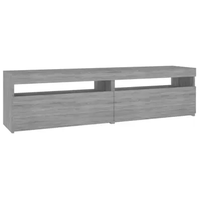 vidaXL TV omarica z LED lučkami 2 kosa siva sonoma 75x35x40 cm
